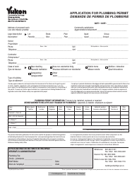 Form YG5983 Application for Plumbing Permit - Yukon, Canada (English/French)