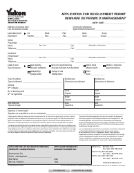 Document preview: Form YG5982 Application for Development Permit - Yukon, Canada (English/French)