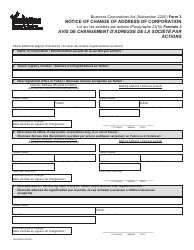 Document preview: Form YG6121 (3) Notice of Change of Address of Corporation - Yukon, Canada (English/French)