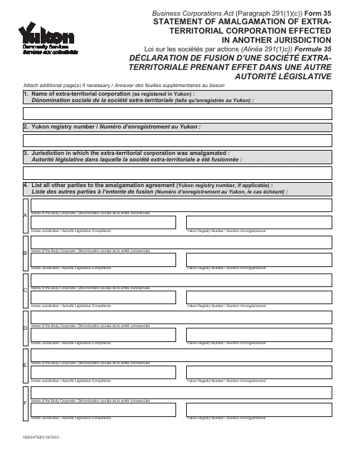 Form 35 (YG6147)  Printable Pdf