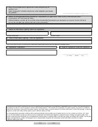 Form 35 (YG6147) Statement of Amalgamation of Extraterritorial Corporation Effected in Another Jurisdiction - Yukon, Canada (English/French), Page 2