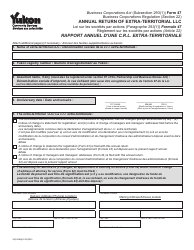 Document preview: Form 47 (YG6156) Annual Return of Extra-territorial Llc - Yukon, Canada (English/French)