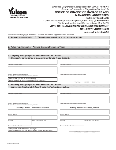 Form 44 (YG6154)  Printable Pdf