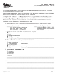 Document preview: Form YG5523 Volunteer Satisfaction Survey - Yukon, Canada