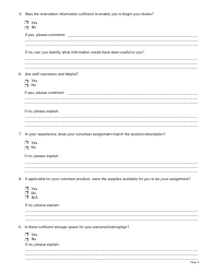 Form YG5523 Volunteer Satisfaction Survey - Yukon, Canada, Page 2