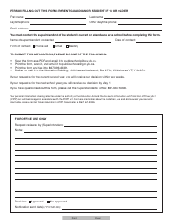 Form YG6307 Out-Of-Area Transfer Application - Yukon, Canada, Page 2