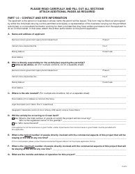 Form YG6245 Consolidated Application for Environment Act Permits for Operations With 1-9 People - Yukon, Canada, Page 2