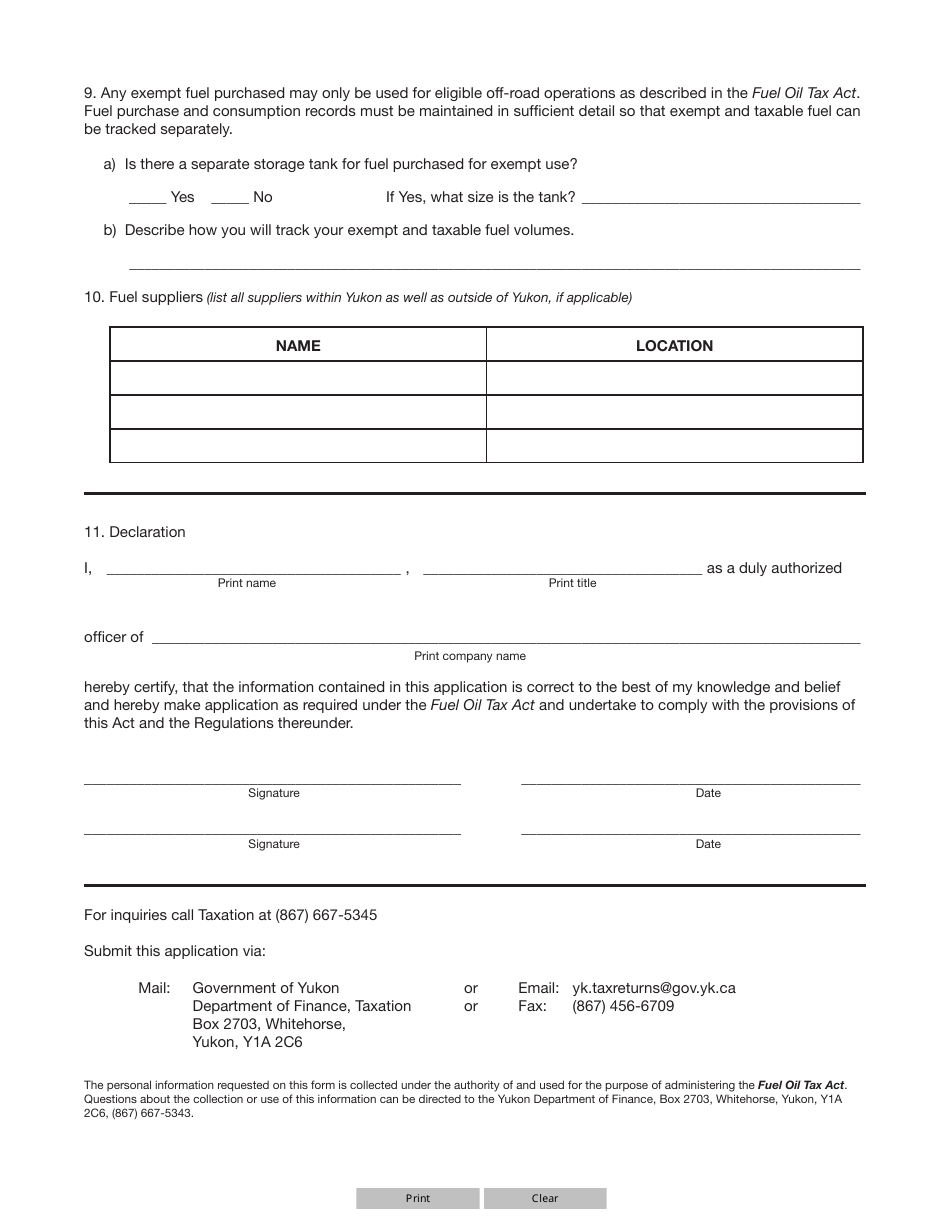 Form YG5803 - Fill Out, Sign Online and Download Fillable PDF, Yukon ...