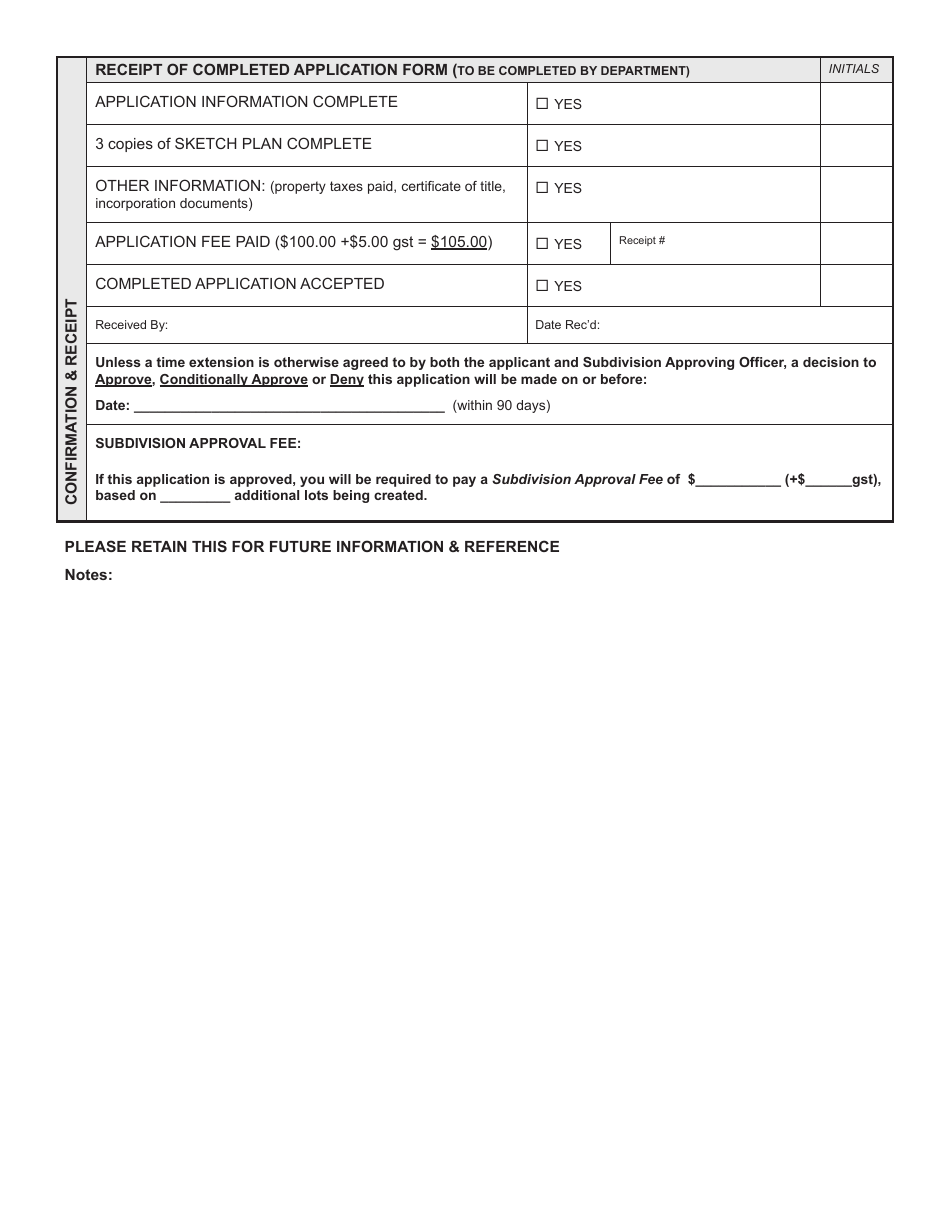 Form YG5603 Application for Subdivision Approval of Agricultural Land - Yukon, Canada, Page 3