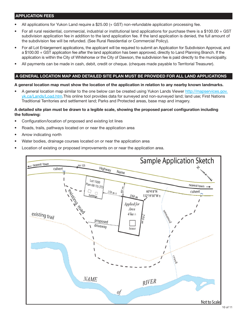 Form YG4917 Application for Yukon Land and Subdivision Approval - Yukon, Canada, Page 10