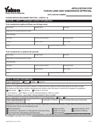 Form YG4917 Application for Yukon Land and Subdivision Approval - Yukon, Canada