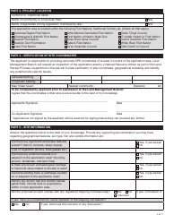 Form YG4917 Application for Yukon Land and Subdivision Approval - Yukon, Canada, Page 2