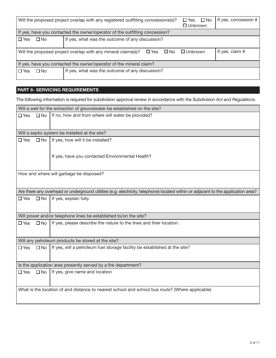 Form YG4917 Application for Yukon Land and Subdivision Approval - Yukon, Canada, Page 3