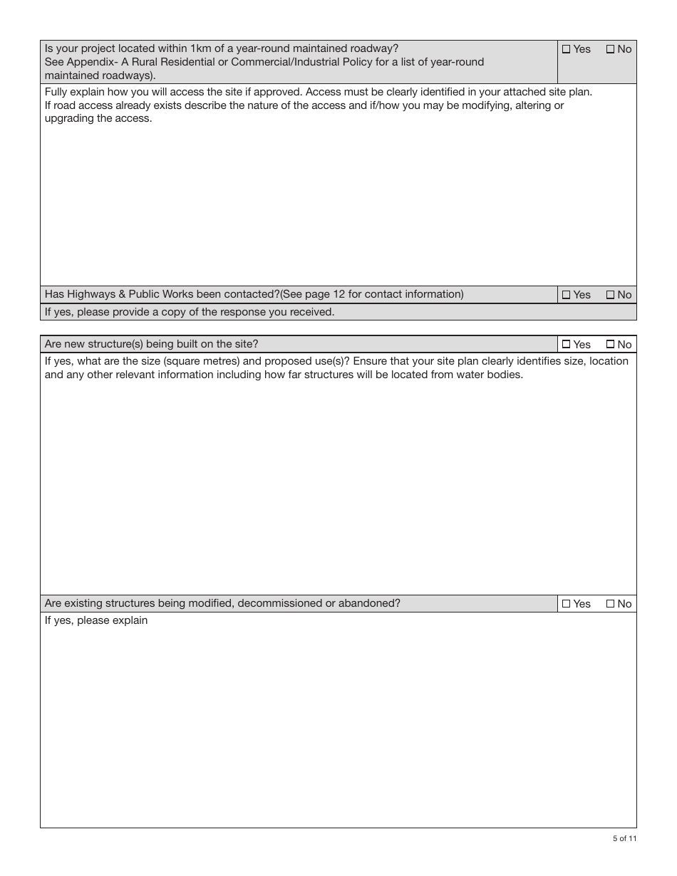 Form YG4917 Application for Yukon Land and Subdivision Approval - Yukon, Canada, Page 5