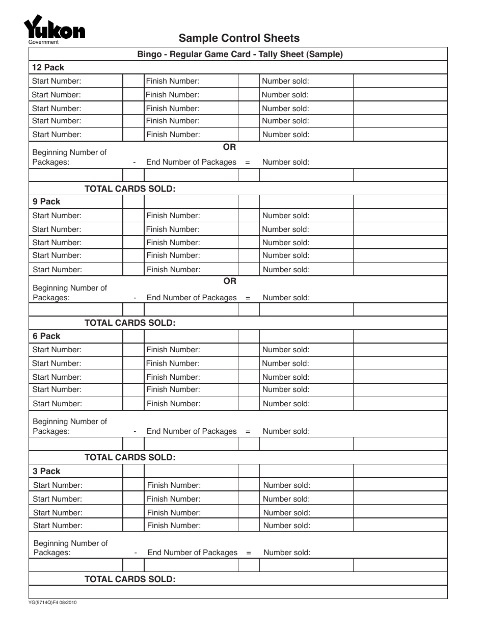 Form YG5714 - Fill Out, Sign Online and Download Printable PDF, Yukon ...