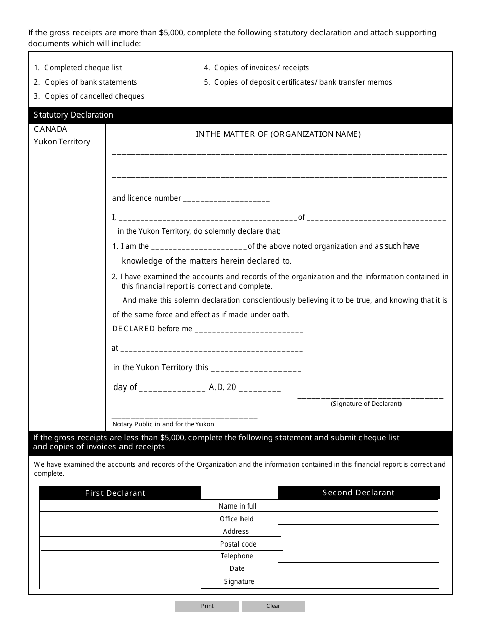 Form YG5340 Financial Report for Casino Games - Yukon, Canada, Page 4