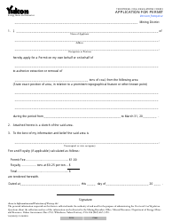 Document preview: Form YG5032 (2) Application for Permit - Yukon, Canada