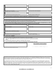 Form 15 (YG6202) Renewal of Registration as Llp - Yukon, Canada (English/French), Page 2