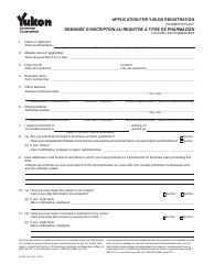 Form YG5061 Application for Pharmacists - Yukon, Canada (English/French)