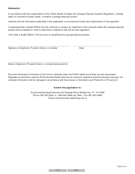 Form YG4307 Application for a Permit to Install a Sewage Disposal System - Yukon, Canada, Page 6