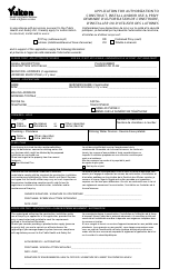 Form YG5438 Application for Authorization to Construct, Install and/or Use a Privy - Yukon, Canada (English/French)