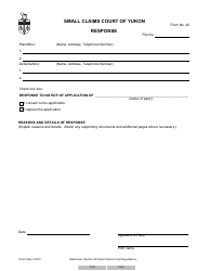 Document preview: Form 26 (YG5774) Response - Yukon, Canada