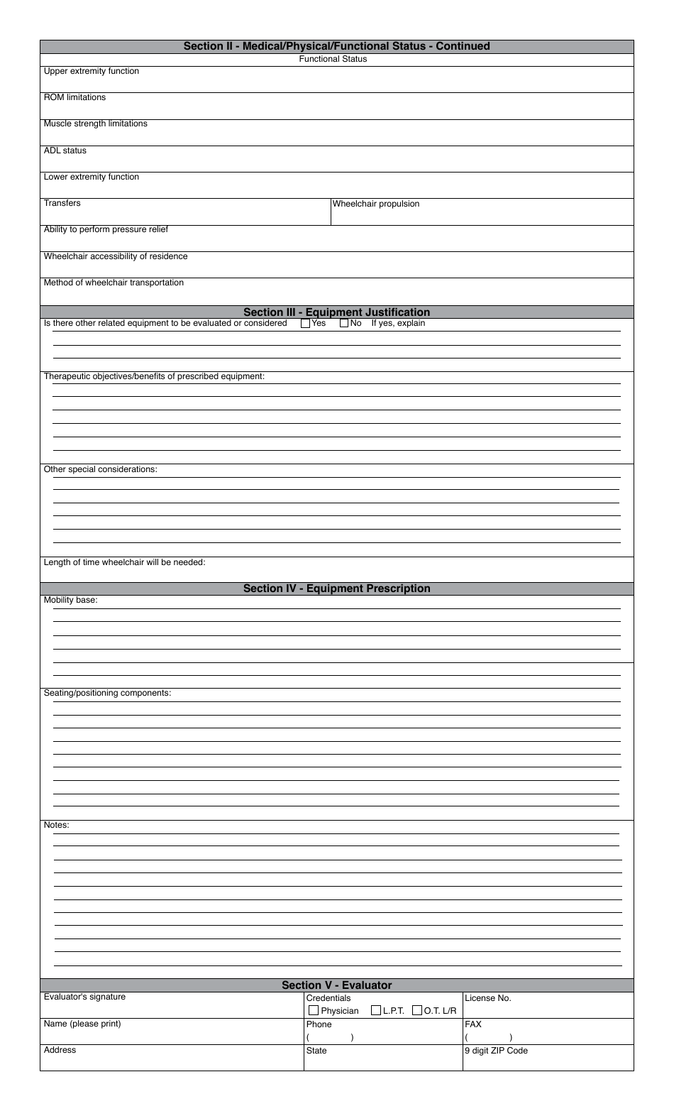 Form C-190 (BWC-1317) Justification of Medical Necessity for Seating / Wheeled Mobility - Ohio, Page 2