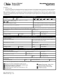 Document preview: Form MEDCO-30 (BWC-3930) Disability Evaluator Application - Ohio