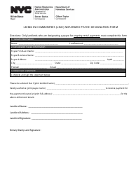 Document preview: Living in Communities (Linc) Notarized Payee Designation Form - New York City