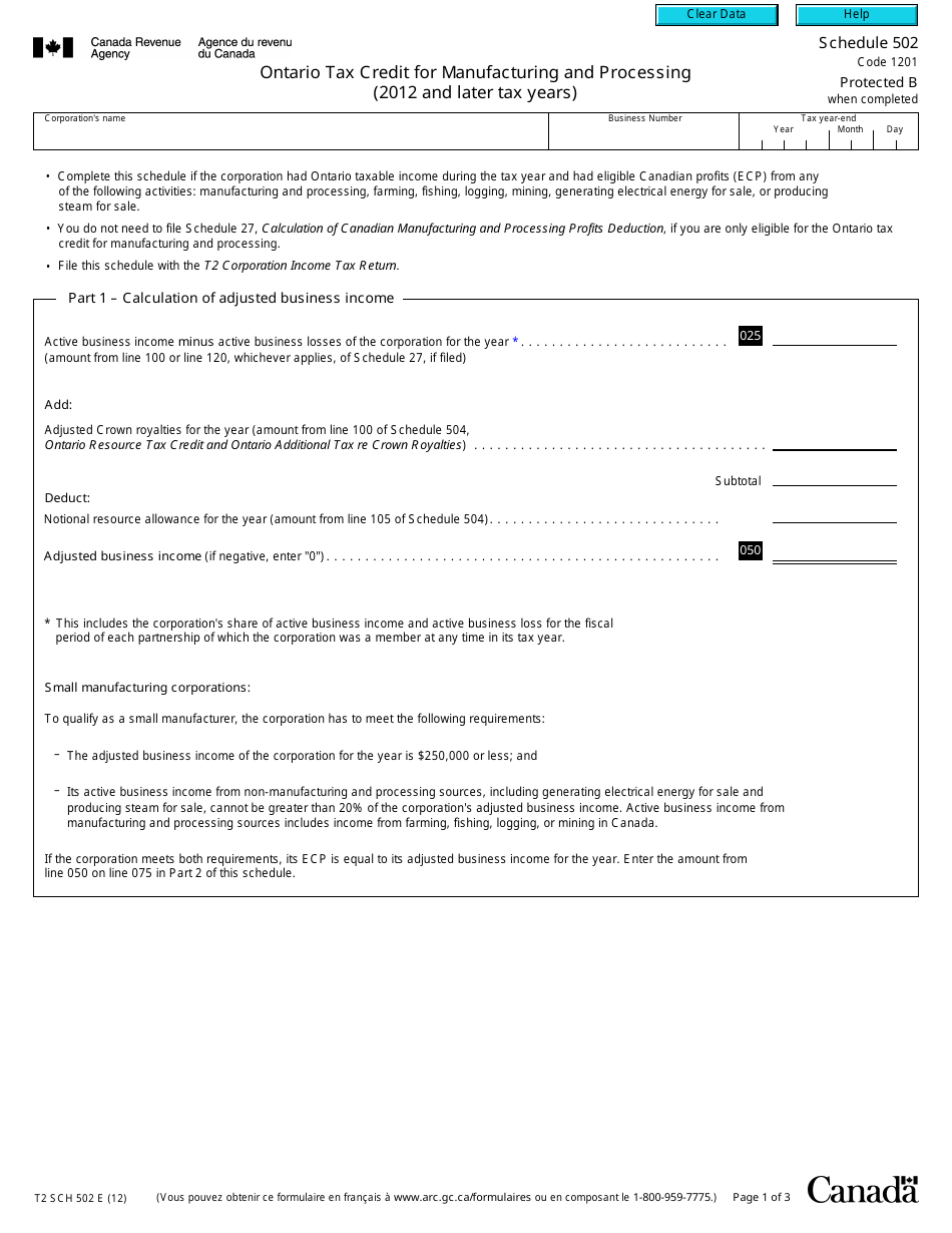 form-t2-schedule-502-download-fillable-pdf-or-fill-online-ontario-tax-credit-for-manufacturing