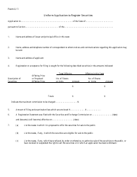 Document preview: Form U-1 Uniform Application to Register Securities - New Mexico