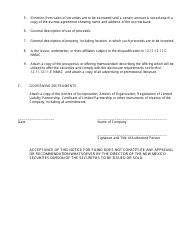 Form 202X &quot;Small Offerings by Issuers With Local Operations Notice of Claim of Exemption&quot; - New Mexico, Page 2