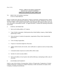 Form 202Y &quot;Limited Offering Exemption Notice of Claim of Exemption&quot; - New Mexico