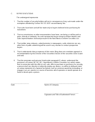 Form 202Y Limited Offering Exemption Notice of Claim of Exemption - New Mexico, Page 2