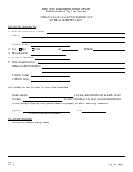 Form ACS-11 Primary Health Care Provider Report on Medicaid Beneficiary - New Jersey