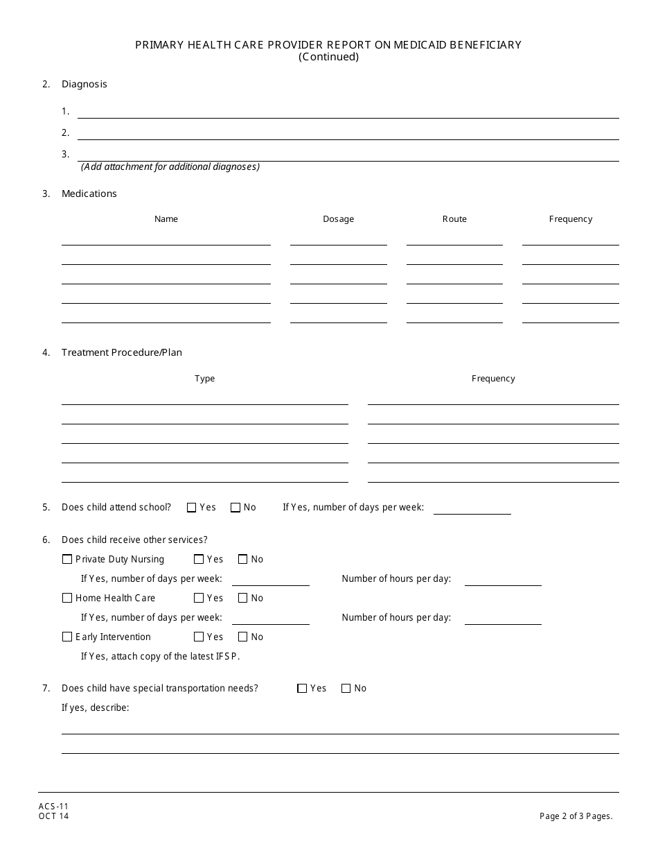 Form ACS-11 - Fill Out, Sign Online and Download Printable PDF, New ...