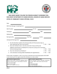 Document preview: Form MFP-77 New Jersey Money Follows the Person Eligibility Screening Tool - New Jersey