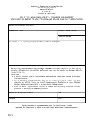 Document preview: Form LTC-37 Assisted Living Facility - Provider Enrollment Statement of Intent to Accept Room and Board (R&b) Supplementation - New Jersey