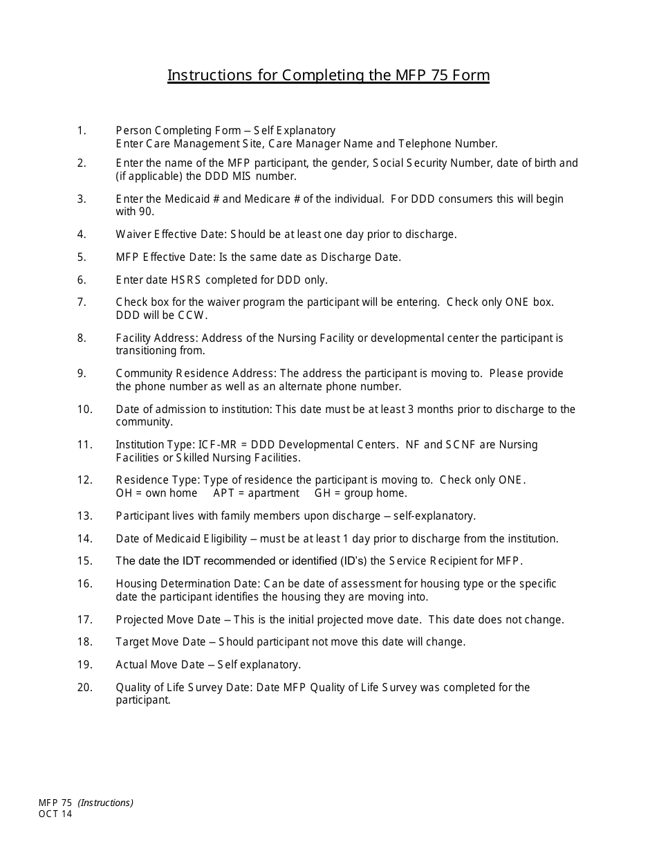 Form MFP75 Money Follows the Person Enrollment Request - New Jersey, Page 2