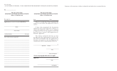 Form VR61 Application for the Correction of a Certificate of Death - New York City, Page 2
