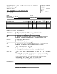 DPSST Form TP-4 &quot;Task Performance Evaluation Form&quot; - Oregon