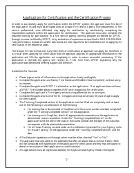 Guide to a Successful Application for Certification Process - Oregon, Page 2