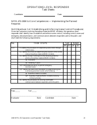 Operations Level Responder Task Sheets - Oregon, Page 20