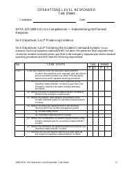 Operations Level Responder Task Sheets - Oregon, Page 21