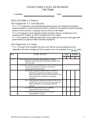 Operations Level Responder Task Sheets - Oregon, Page 2