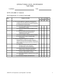 Operations Level Responder Task Sheets - Oregon, Page 3