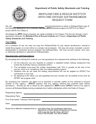 Document preview: Maryland Fire & Rescue Institute NFPA Fire Officer Software/Media Request Form - Oregon