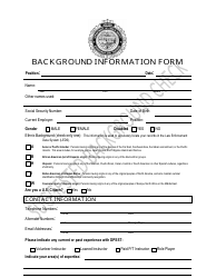 Background Information Form - Oregon