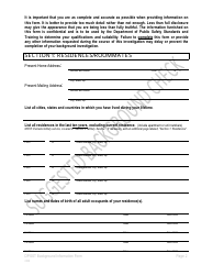 Background Information Form - Oregon, Page 2