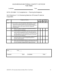 Hazardous Materials Safety Officer Task Sheets - Oregon, Page 10